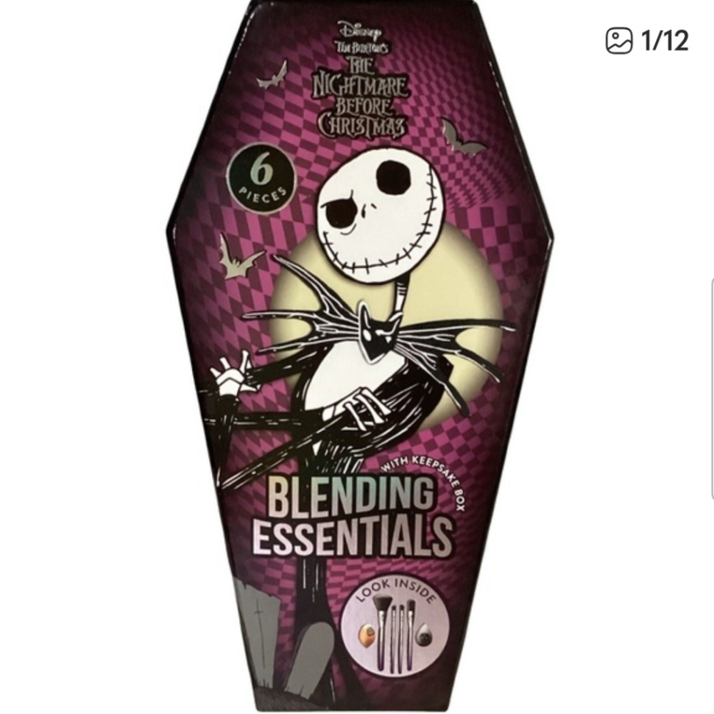 Disney Nightmare Before Christmas Makeup Brush Blending Set In Keep Box